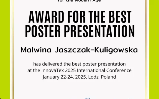 dyplom za najlepszą prezentację postera